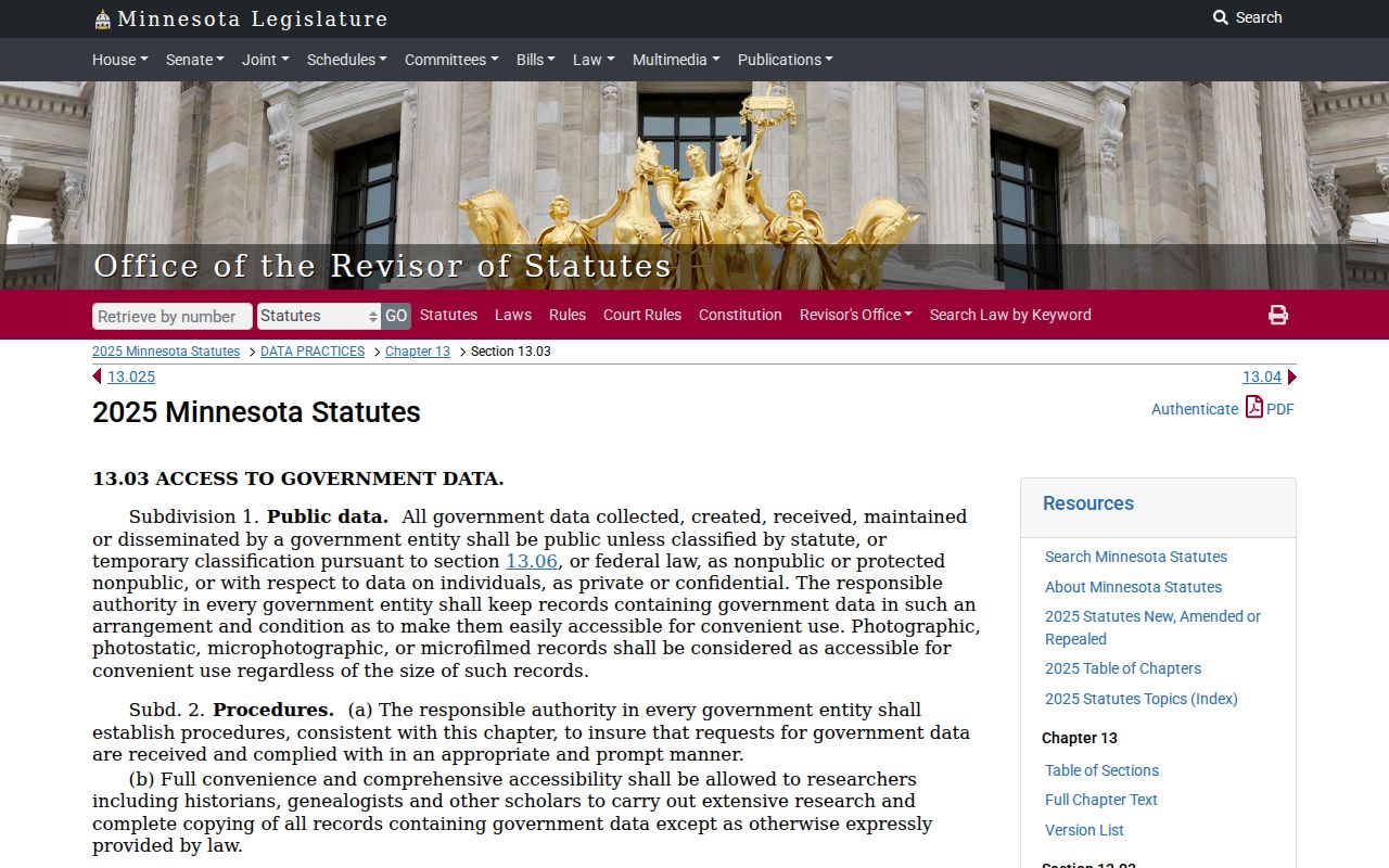 Yellow Medicine County court records public access statute